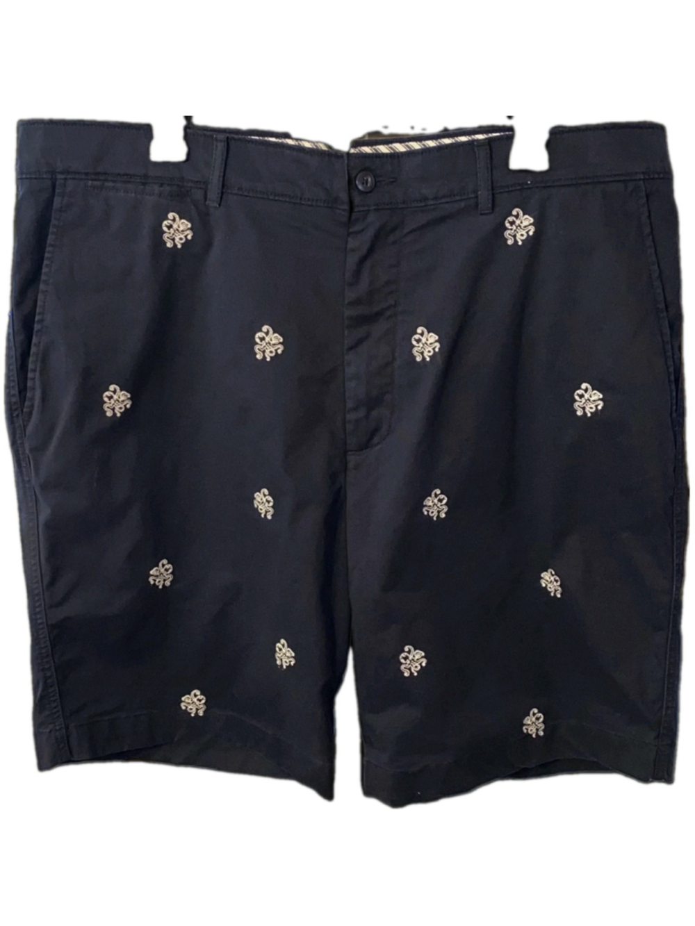 Cremieux Madison Men's 38 Navy Octopus Embroidered Stretch Chino Shorts 8"